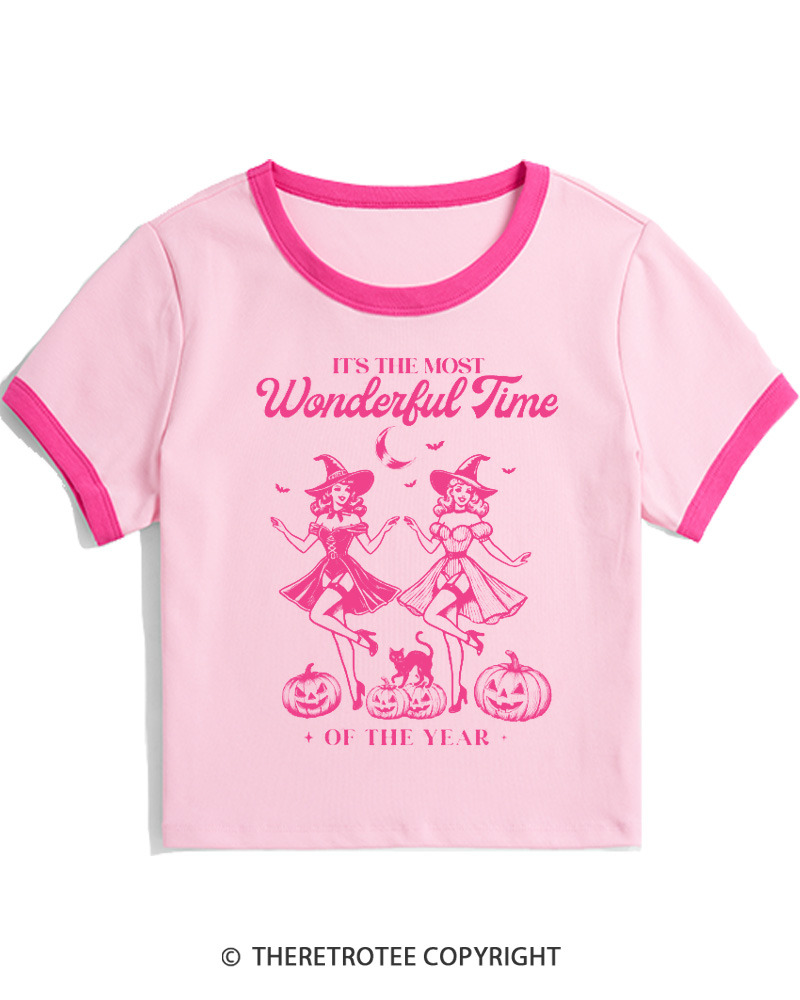 TheRetroTee It's the Most Wonderful Time 1950s Women Ringer T-shirt