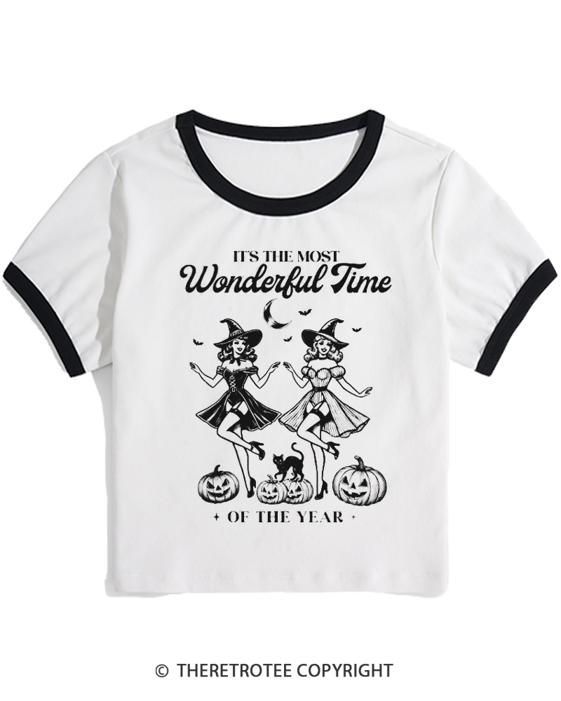 TheRetroTee It's the Most Wonderful Time 1950s Women Ringer T-shirt