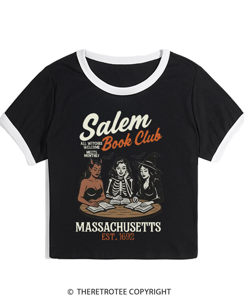 TheRetroTee All Witches Welcome Meets Monthly Vintage Women's Ringer T-shirt