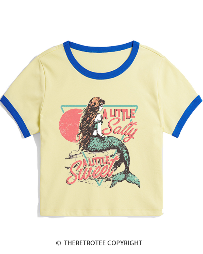 TheRetroTee A Little Salty a Little Sweet Women's Ringer T-shirt