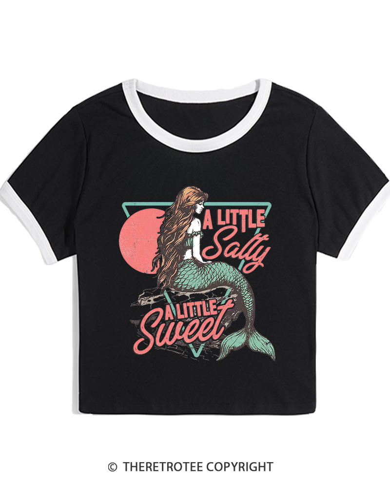 TheRetroTee A Little Salty a Little Sweet Women's Ringer T-shirt