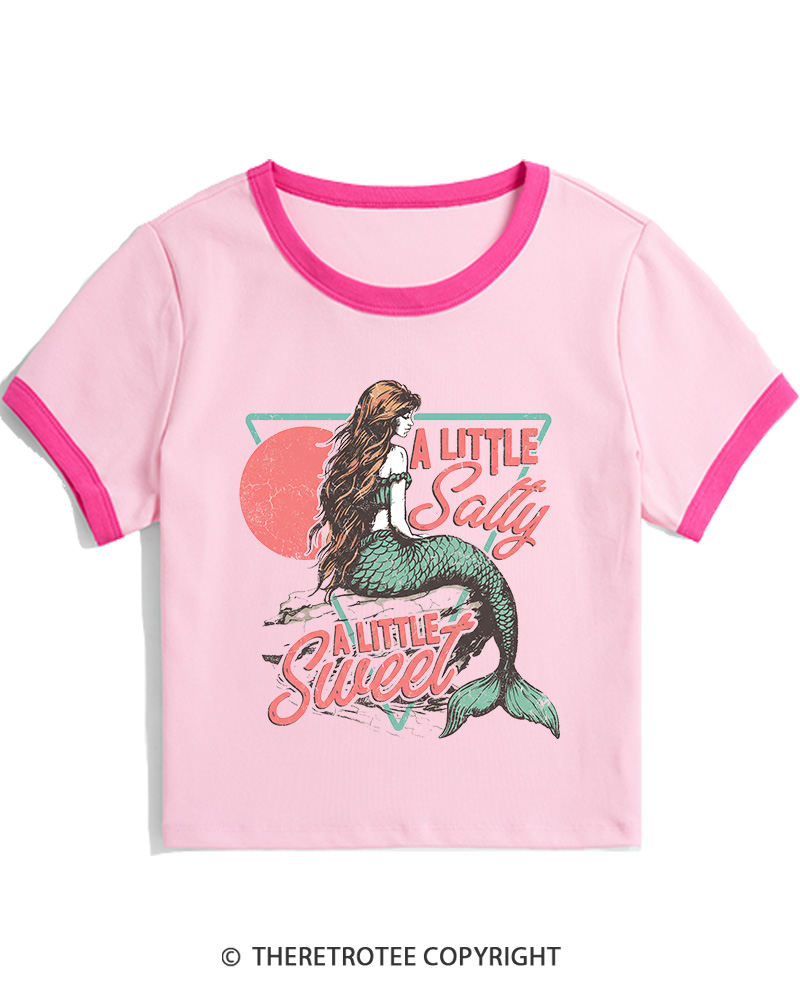 TheRetroTee A Little Salty a Little Sweet Women's Ringer T-shirt