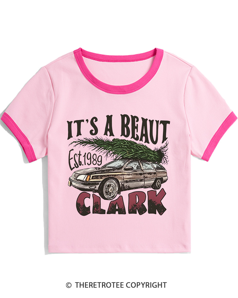 TheRetroTee It’s A Beaut Clark 1980s Christmas Women Ringer T-shirt