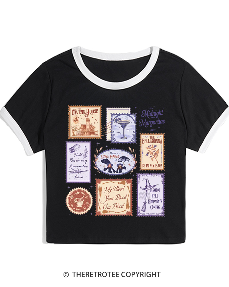 TheRetroTee Midnight Margaritas 1990s Women Ringer T-shirt