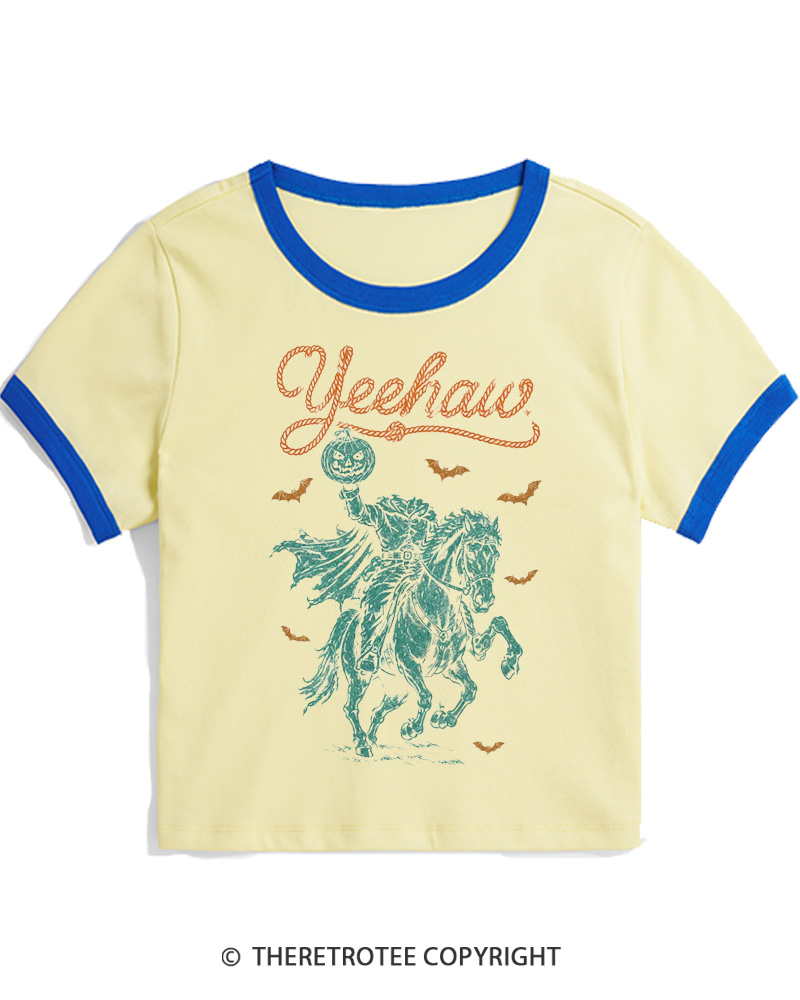TheRetroTee Yeehaw Vintage Women Ringer T-shirt