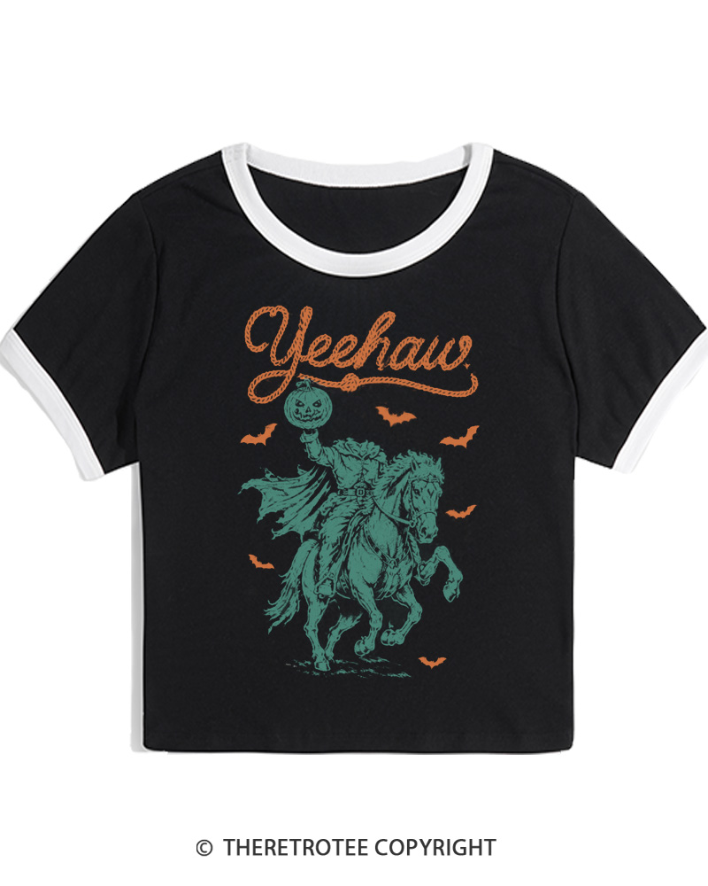 TheRetroTee Yeehaw Vintage Women Ringer T-shirt