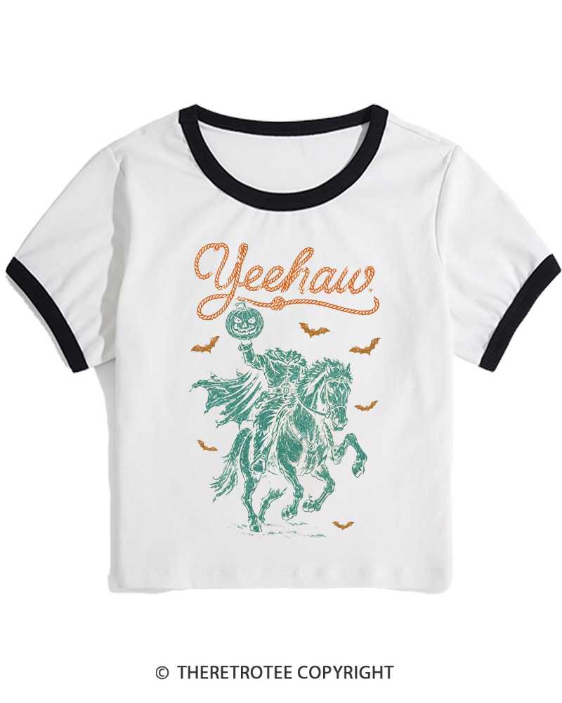TheRetroTee Yeehaw Vintage Women Ringer T-shirt