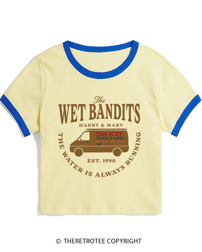 TheRetroTee The Wet Bandits 1990s Christmas Women Ringer T-shirt