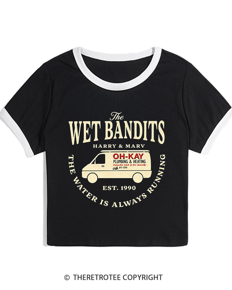 TheRetroTee The Wet Bandits 1990s Christmas Women Ringer T-shirt