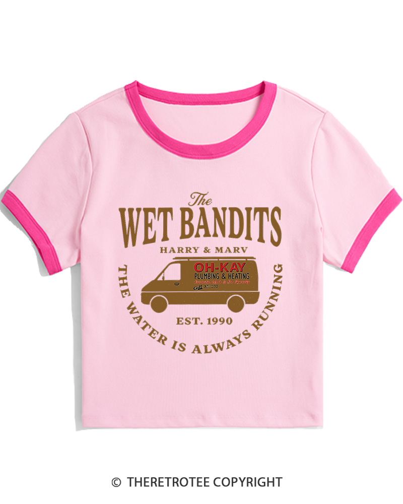 TheRetroTee The Wet Bandits 1990s Christmas Women Ringer T-shirt