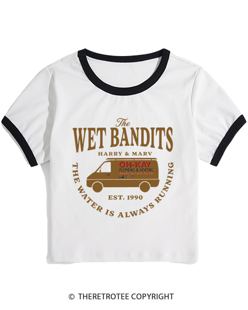 TheRetroTee The Wet Bandits 1990s Christmas Women Ringer T-shirt