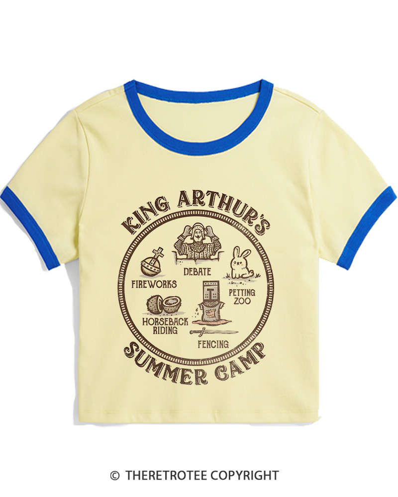 TheRetroTee King Arthur's Summer Camp 1970s Women's Ringer T-shirt