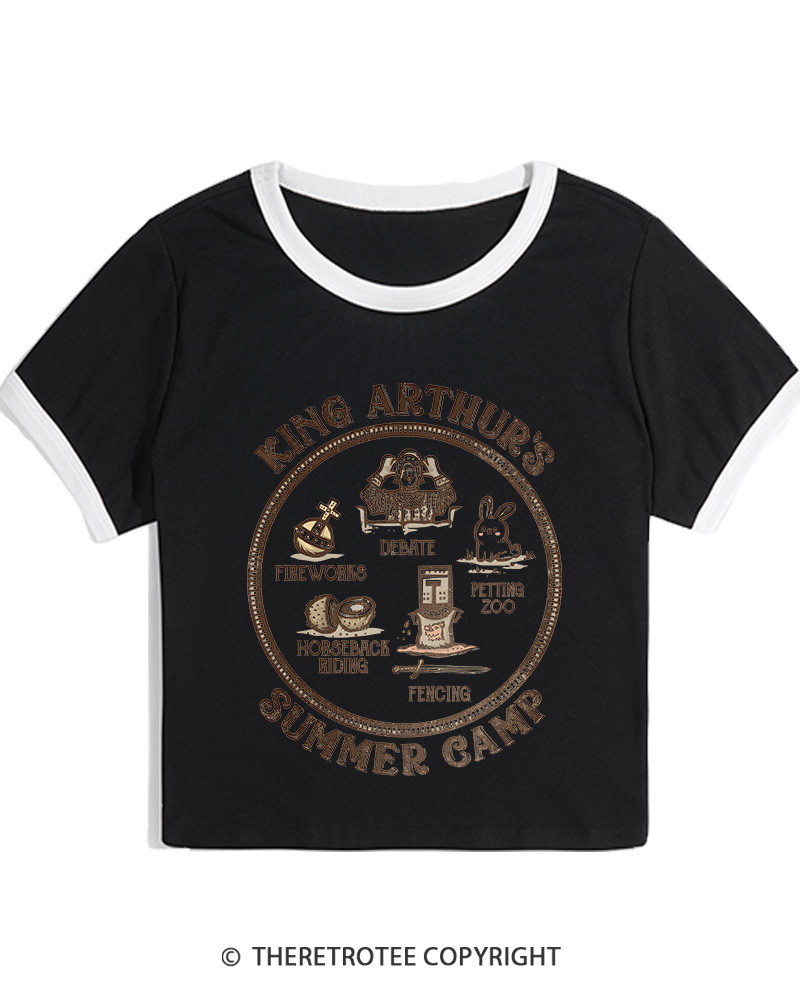 TheRetroTee King Arthur's Summer Camp 1970s Women's Ringer T-shirt