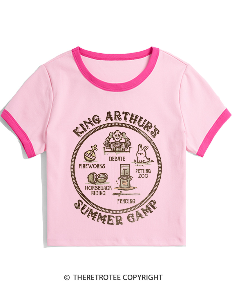 TheRetroTee King Arthur's Summer Camp 1970s Women's Ringer T-shirt