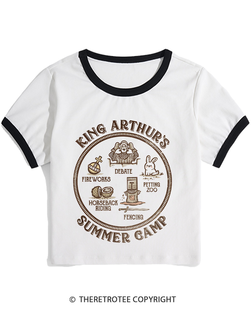 TheRetroTee King Arthur's Summer Camp 1970s Women's Ringer T-shirt