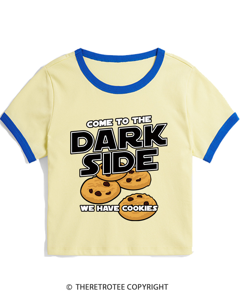 TheRetroTee Come to the Dark Side 1980s Women's Ringer T-shirt