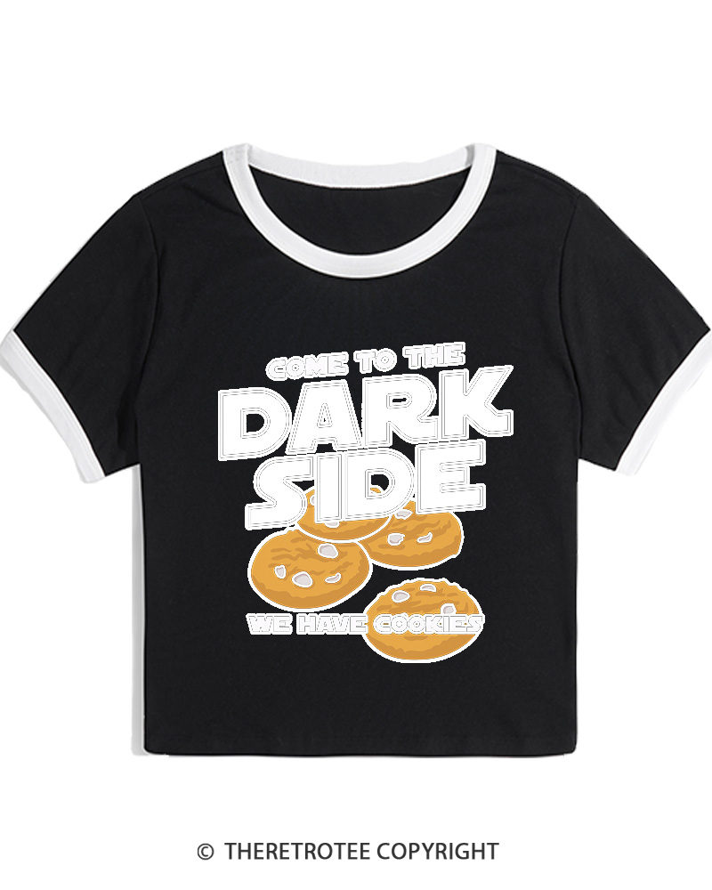 TheRetroTee Come to the Dark Side 1980s Women's Ringer T-shirt