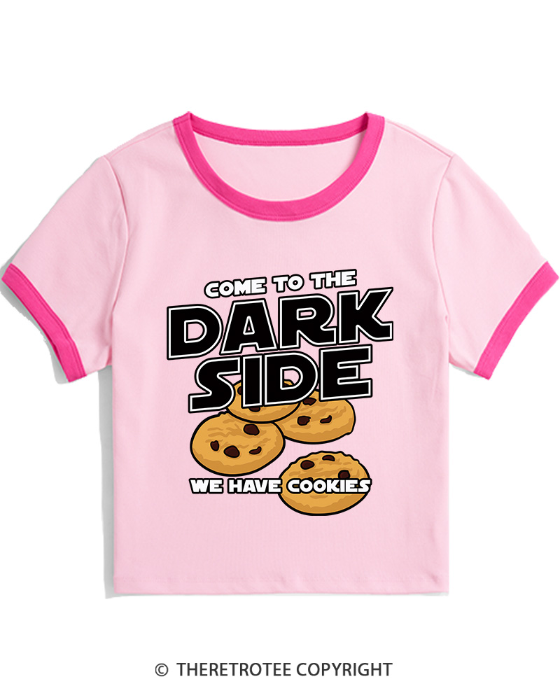 TheRetroTee Come to the Dark Side 1980s Women's Ringer T-shirt