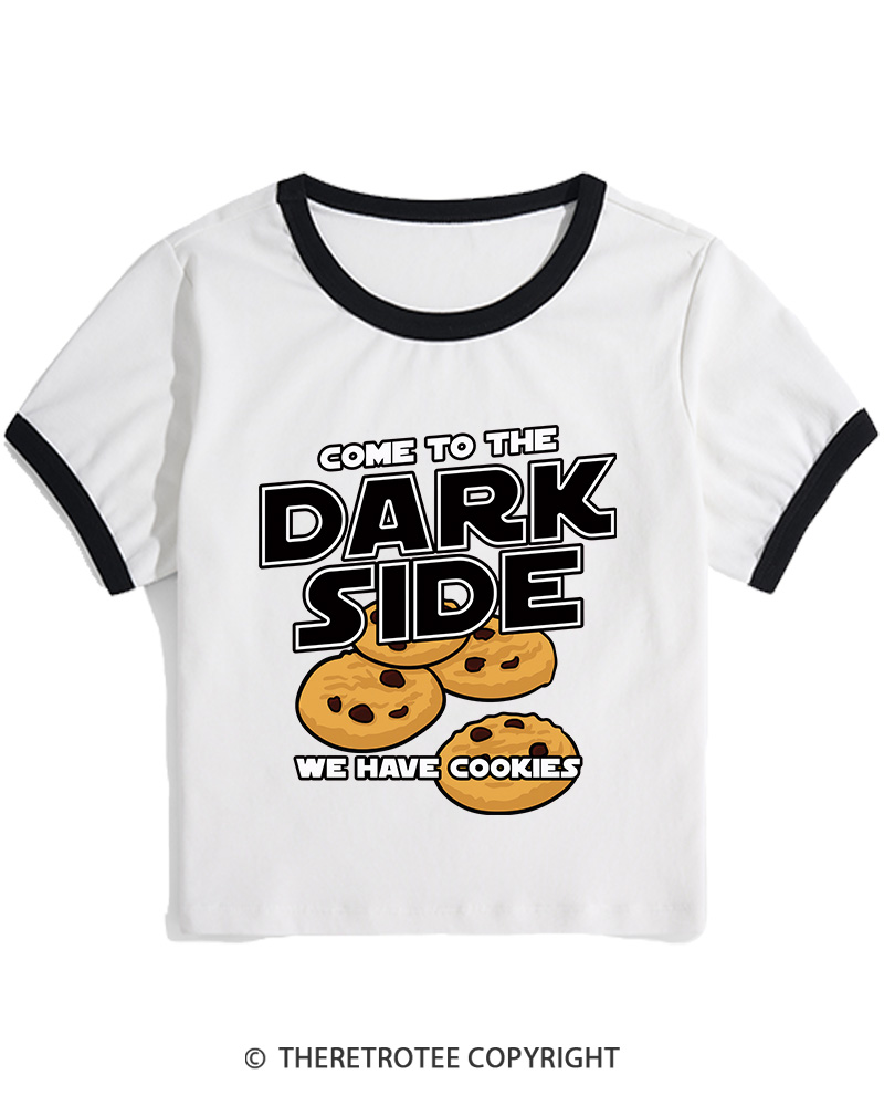 TheRetroTee Come to the Dark Side 1980s Women's Ringer T-shirt