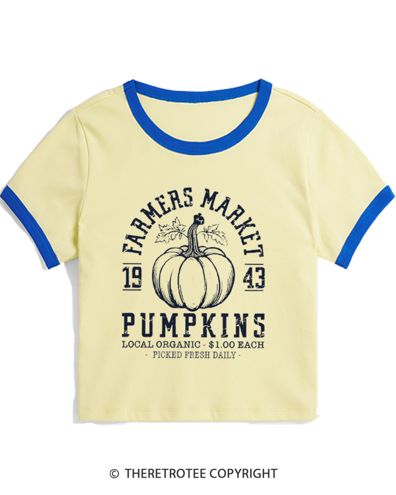TheRetroTee Farmers Market  1940s Women Ringer T-shirt