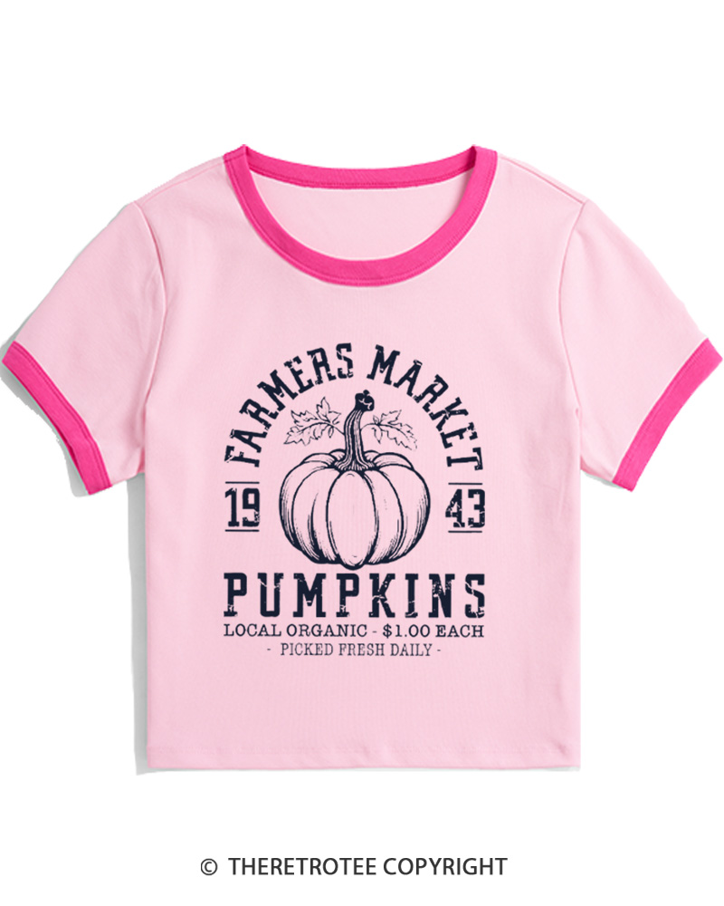 TheRetroTee Farmers Market  1940s Women Ringer T-shirt