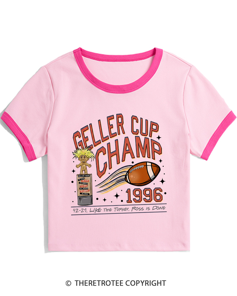 TheRetroTee Geller Bowl 1990s Women's Ringer T-shirt