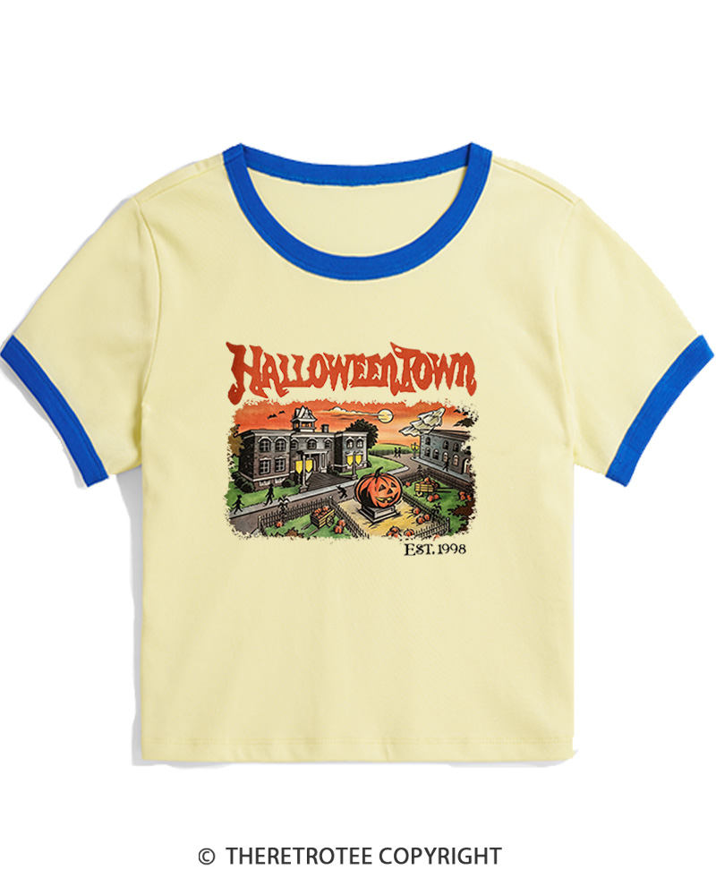 TheRetroTee Halloween 1980s Women's Ringer T-Shirt