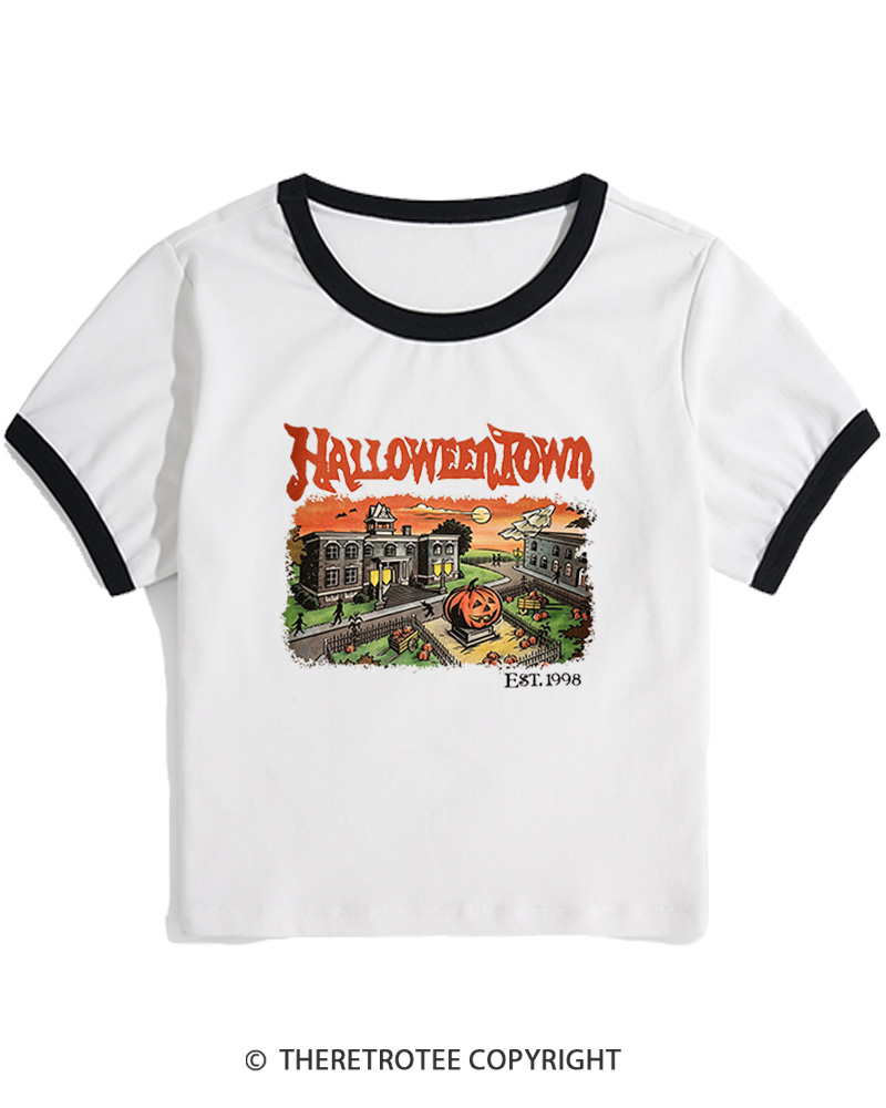 TheRetroTee Halloween 1980s Women's Ringer T-Shirt