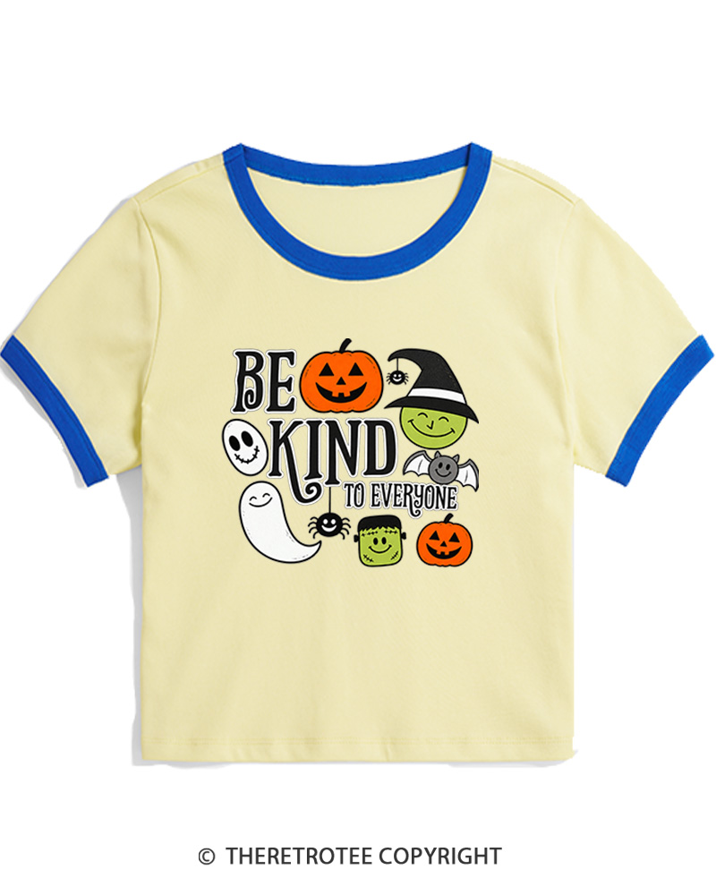 TheRetroTee Halloween Monster 1970s Women Ringer T-shirt