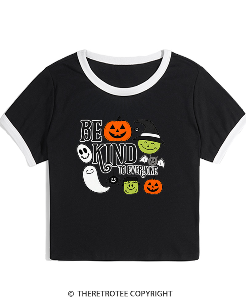 TheRetroTee Halloween Monster 1970s Women Ringer T-shirt