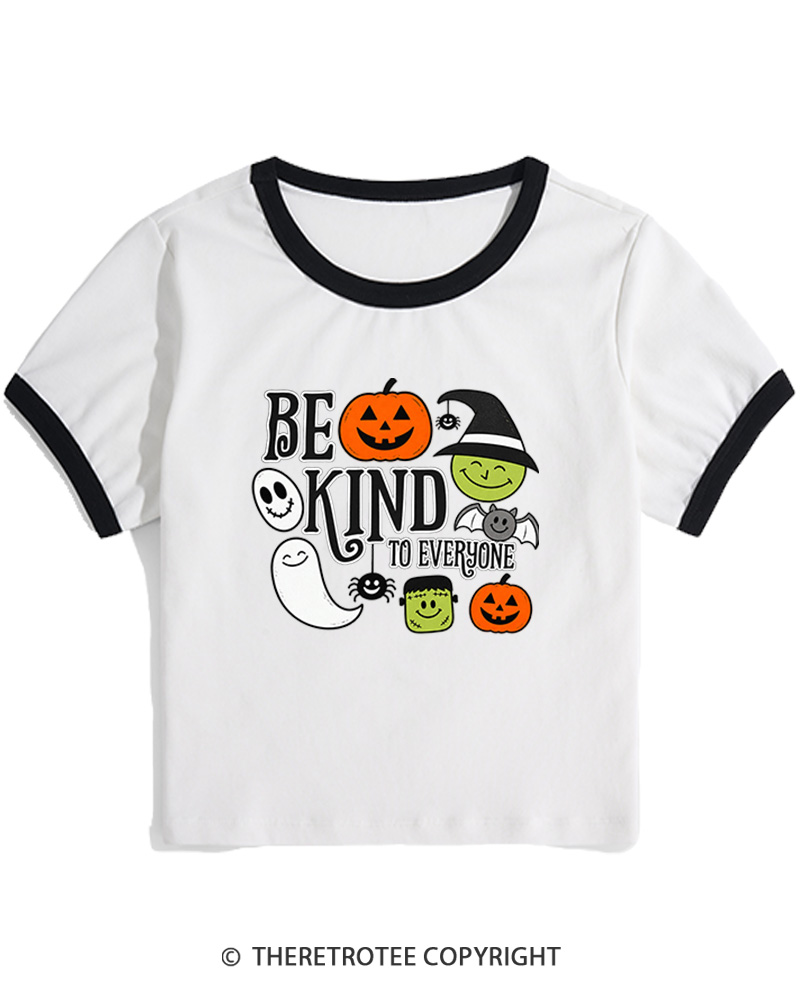 TheRetroTee Halloween Monster 1970s Women Ringer T-shirt