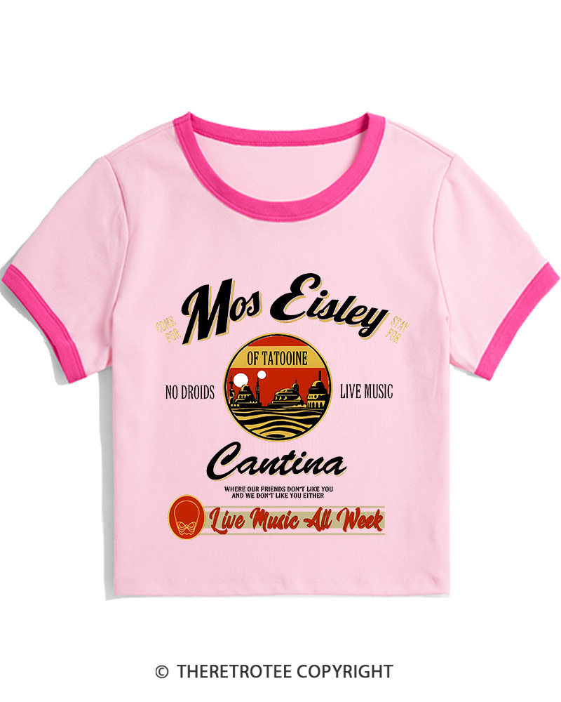 TheRetroTee Live Music All Week 1980s Women's Ringer T-shirt