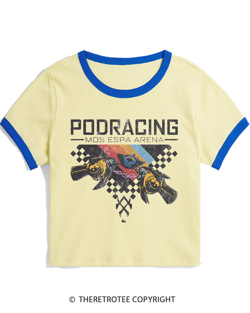 TheRetroTee Desert Speed Racing 1980s Women's Ringer T-shirt