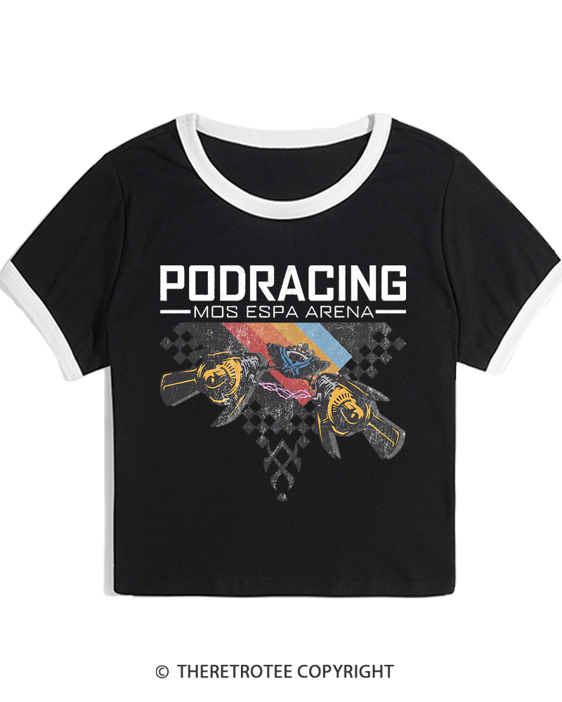 TheRetroTee Desert Speed Racing 1980s Women's Ringer T-shirt