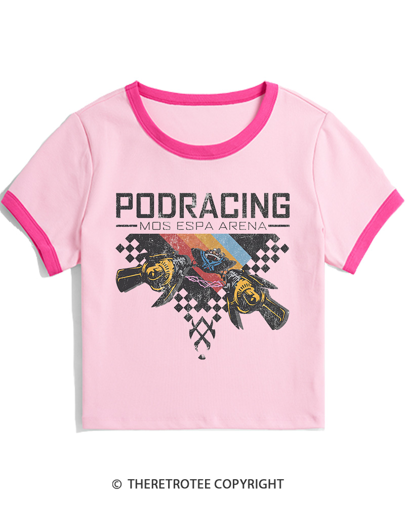 TheRetroTee Desert Speed Racing 1980s Women's Ringer T-shirt