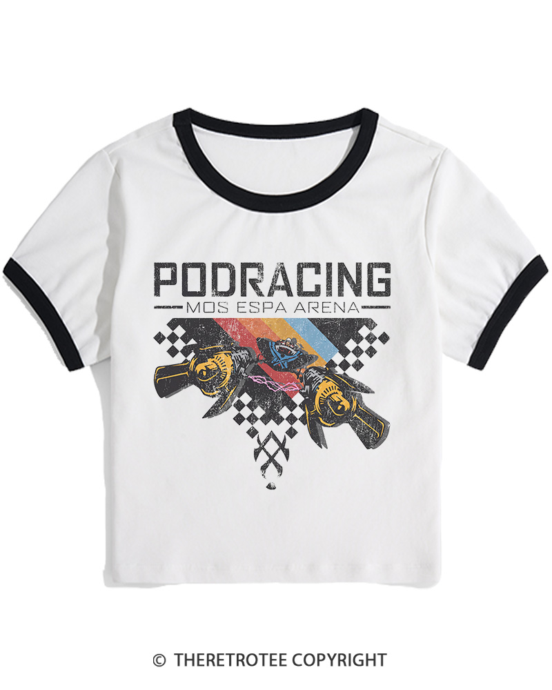 TheRetroTee Desert Speed Racing 1980s Women's Ringer T-shirt