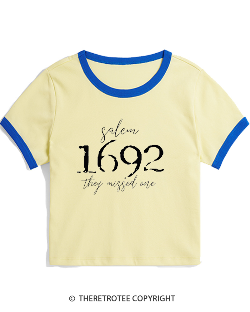 TheRetroTee Salem Witch 1692 Women's Ringer T-Shirt
