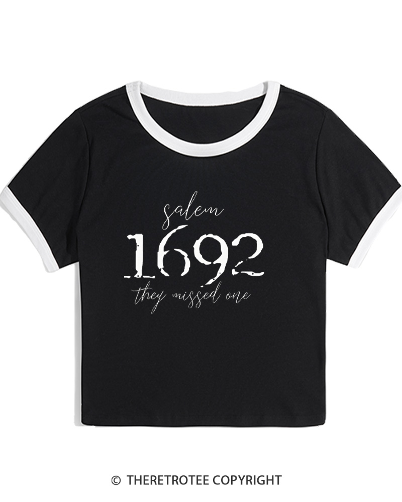 TheRetroTee Salem Witch 1692 Women's Ringer T-Shirt