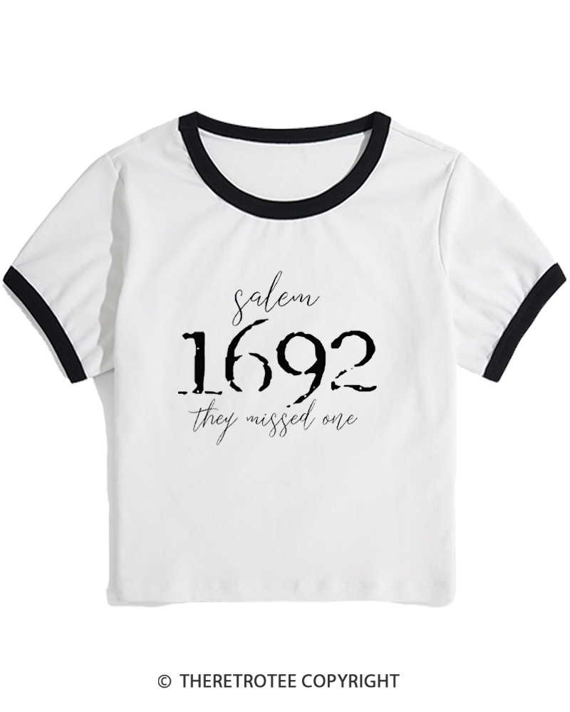 TheRetroTee Salem Witch 1692 Women's Ringer T-Shirt