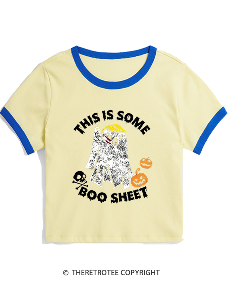 TheRetroTee This Is Some Boo Sheet 1990s Women's Ringer T-Shirt