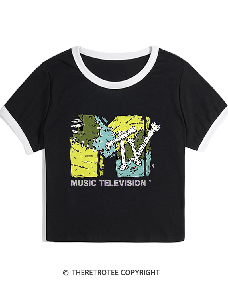 TheRetroTee Music Nostalgia 1990s Women Ringer T-shirt