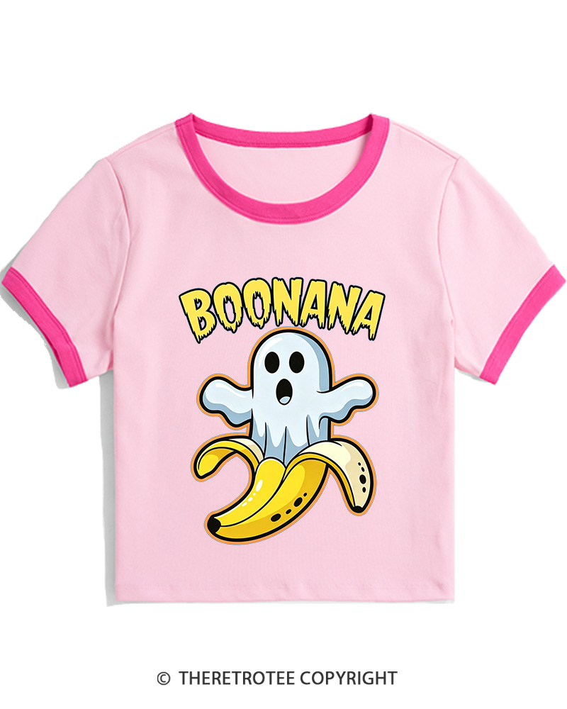 TheRetroTee Boonana 1980s Women Ringer T-shirt