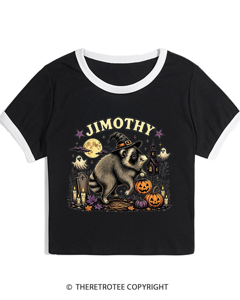 TheRetroTee Jimothy Seattle Raccoon 1980s Women Ringer T-shirt
