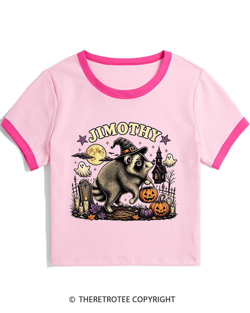TheRetroTee Jimothy Seattle Raccoon 1980s Women Ringer T-shirt