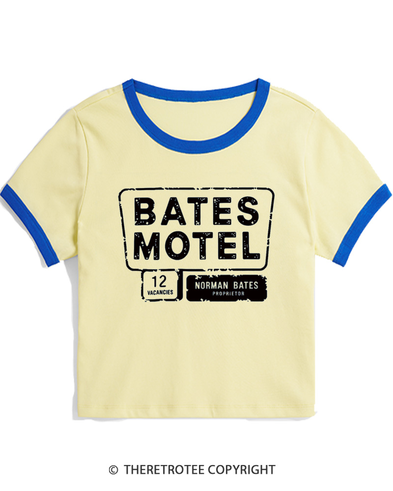 TheRetroTee Bates Motel 1980s Women Ringer T-shirt