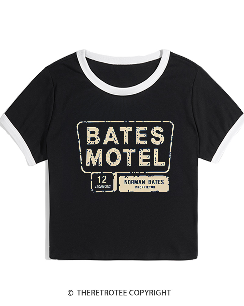 TheRetroTee Bates Motel 1980s Women Ringer T-shirt