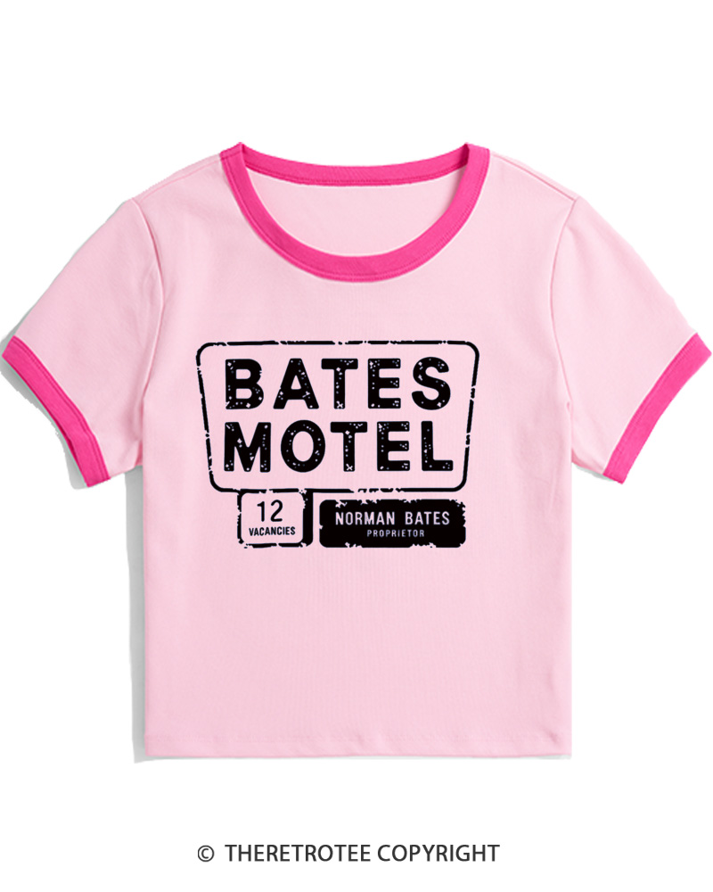 TheRetroTee Bates Motel 1980s Women Ringer T-shirt