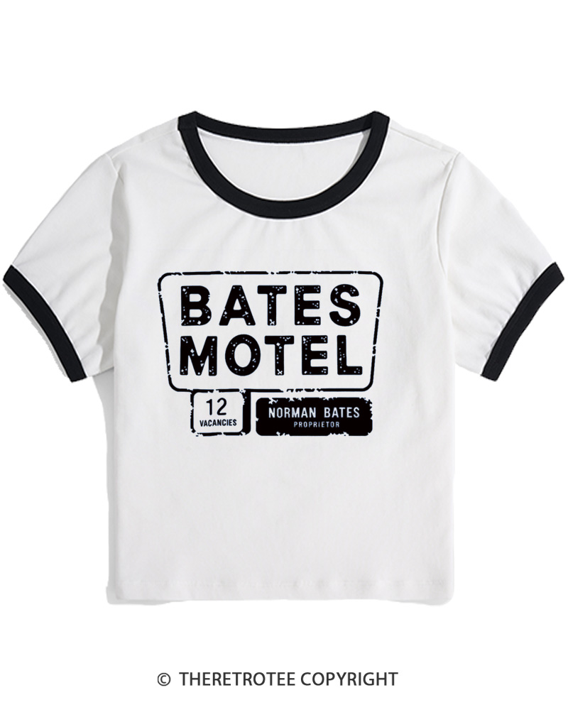 TheRetroTee Bates Motel 1980s Women Ringer T-shirt