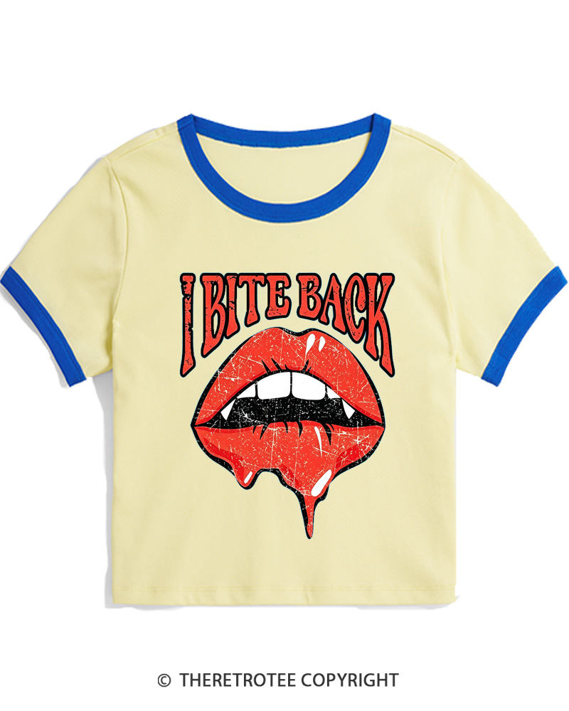 TheRetroTee I Bite Back 1990s Women's Ringer T-Shirt