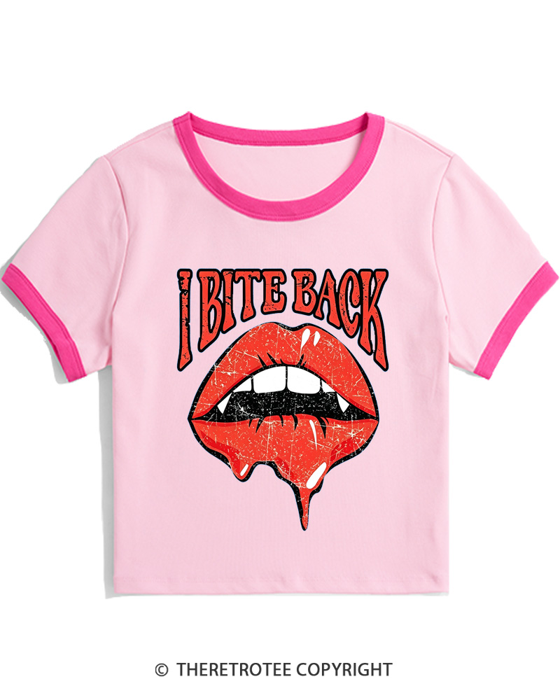 TheRetroTee I Bite Back 1990s Women's Ringer T-Shirt